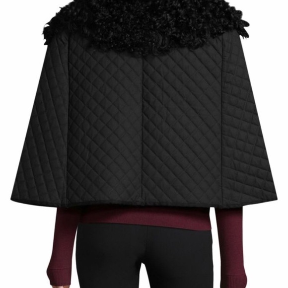 COPY - Becken Quilted Cotton and Shearling Capelet - Picture 2 of 8